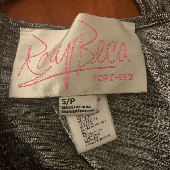 Forever21 small/petite black and white tank top with braided back design - Picture 6 of 6